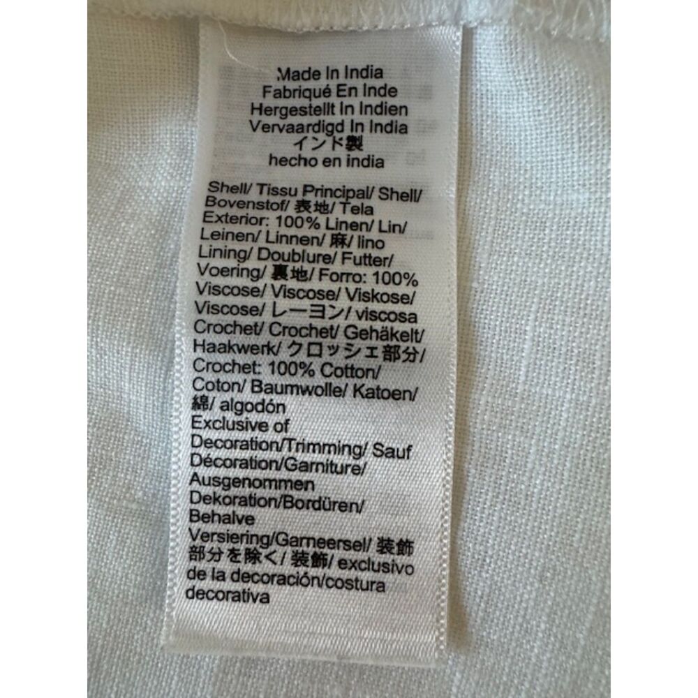 J.Crew crochet-top linen midi dress, White, Size M. - Picture 8 of 8